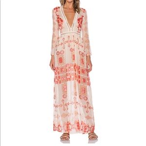 For Love & Lemons Barcelona Maxi Dress in Creme